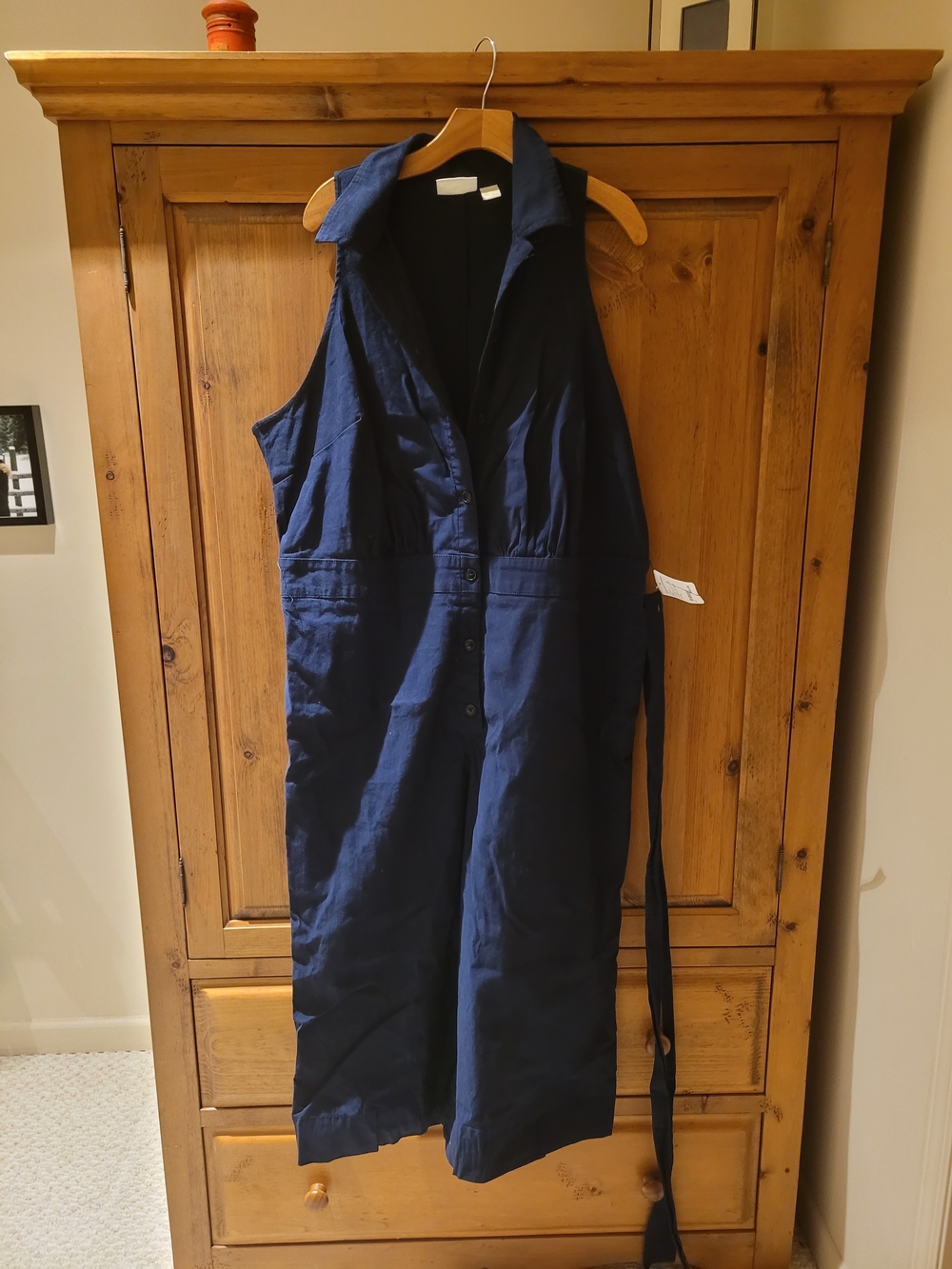 Anthropologie Navy Blue Sleeveless One-Piece Jumpsuit